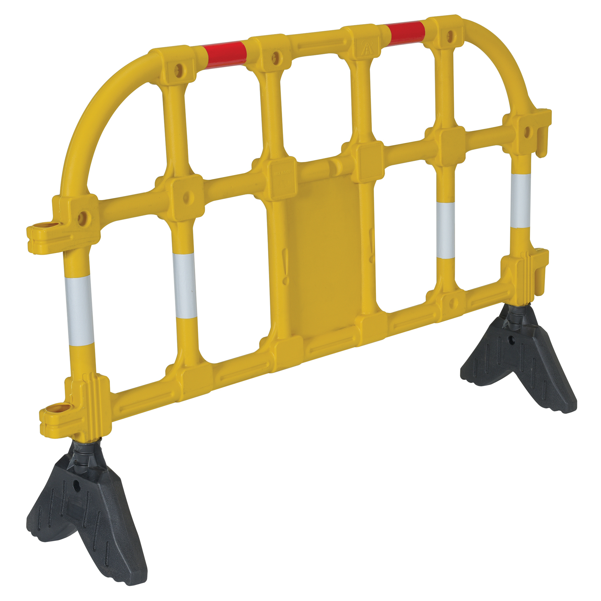 Vestil Interlocking Plastic Barrier - 59in. Width, Reflective Tape, Yellow, Model# PHR-Y